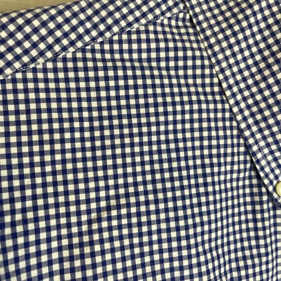 Ralph Lauren navy and white checked‎ long sleeve shirt, size XL - Picture 6 of 16